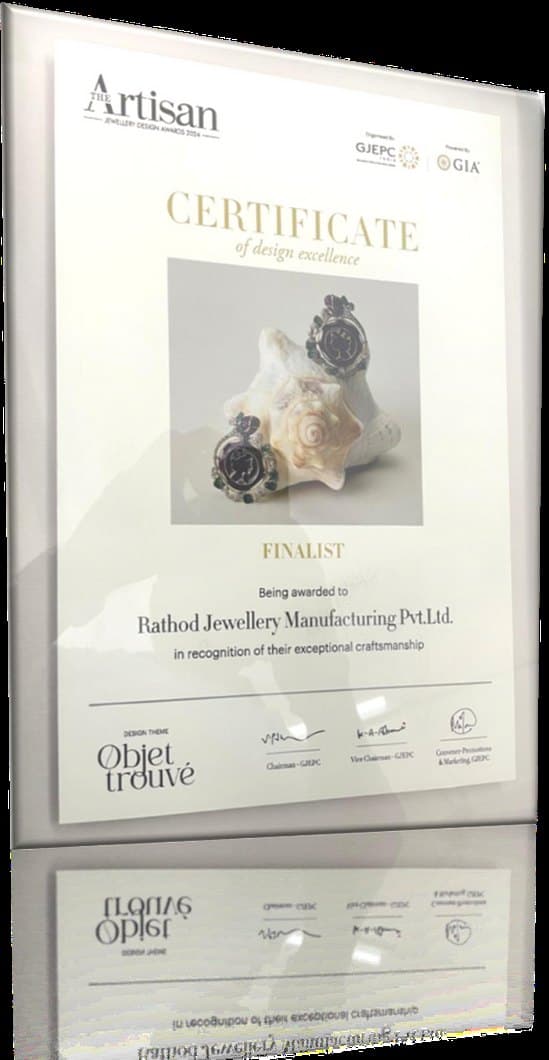The Artisan Awards finalist certificate