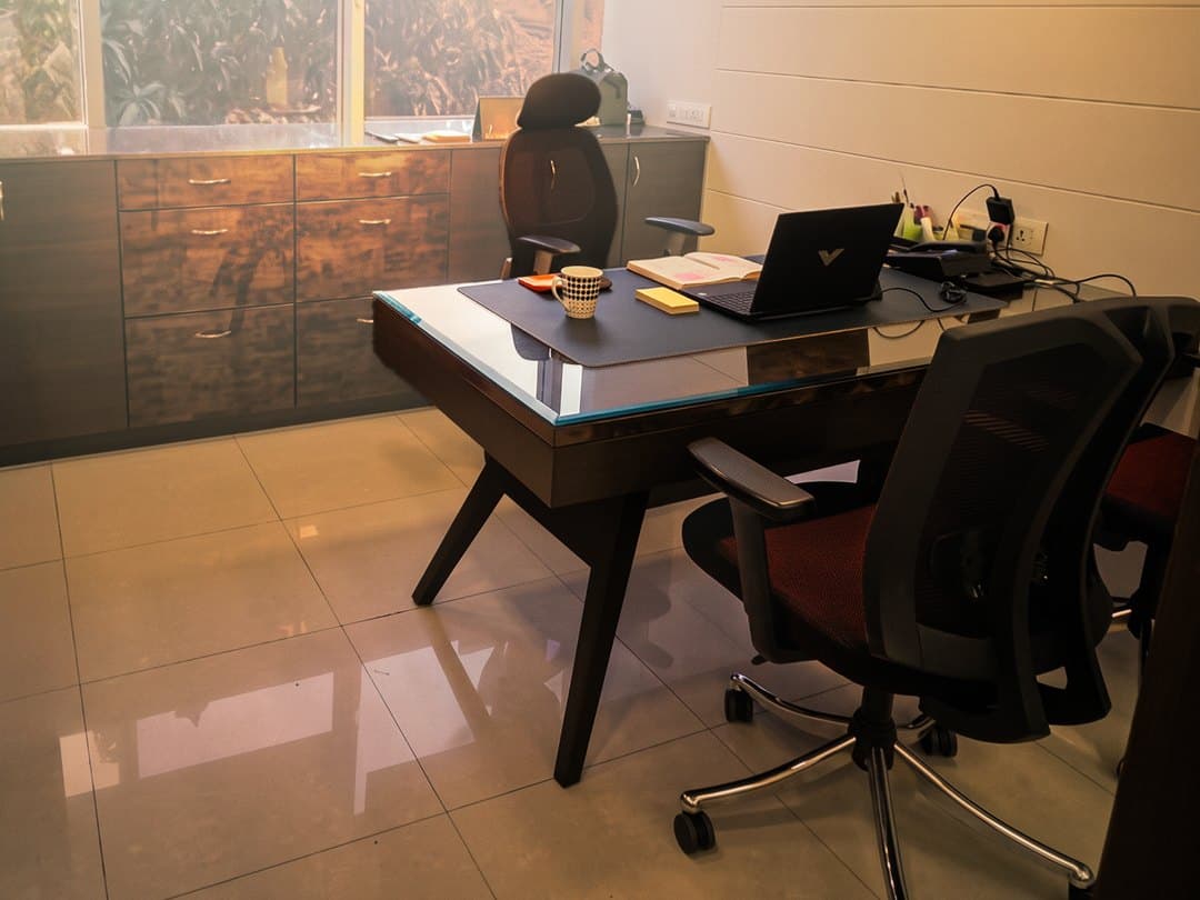 The cabin at the Mumbai office